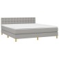 vidaXL Letto a Molle Materasso e LED Grigio Chiaro 160x200 cm Tessuto vidaXL Letto a Molle Materasso e LED Grigio Chiaro 160x200 cm Tessuto