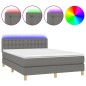 vidaXL Letto a Molle Materasso e LED Grigio Scuro 140x200cm in Tessuto vidaXL Letto a Molle Materasso e LED Grigio Scuro 140x200cm in Tessuto