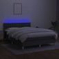vidaXL Letto a Molle Materasso e LED Grigio Scuro 140x200cm in Tessuto vidaXL Letto a Molle Materasso e LED Grigio Scuro 140x200cm in Tessuto