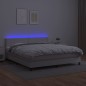 vidaXL Giroletto Molle con Materasso e LED Bianco 180x200cm Similpelle