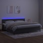 vidaXL Letto a Molle con Materasso e LED Grigio Scuro 200x200 cm vidaXL Letto a Molle con Materasso e LED Grigio Scuro 200x200 cm