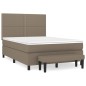 vidaXL Giroletto a Molle con Materasso Tortora 140x190 cm in Tessuto