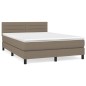 vidaXL Giroletto a Molle con Materasso Tortora 140x190 cm in Tessuto