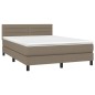vidaXL Giroletto a Molle con Materasso Tortora 140x190 cm in Tessuto