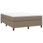 vidaXL Giroletto a Molle con Materasso Tortora 140x190 cm in Tessuto