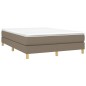 vidaXL Giroletto a Molle con Materasso Tortora 140x190 cm in Tessuto