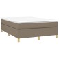vidaXL Giroletto a Molle con Materasso Tortora 140x190 cm in Tessuto