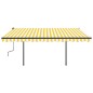 vidaXL Tenda Automatica con Sensore Vento LED 5x3,5 m Gialla e Bianca vidaXL Tenda Automatica con Sensore Vento LED 5x3,5 m Gialla e Bianca