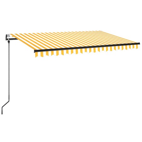 Tenda da Sole Retrattile Automatica 450x350 cm Gialla e Bianca