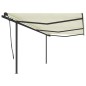 vidaXL Tenda da Sole Retrattile Automatica con Pali 6x3,5 m Crema vidaXL Tenda da Sole Retrattile Automatica con Pali 6x3,5 m Crema