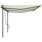 vidaXL Tenda da Sole Retrattile Automatica con Pali 6x3,5 m Crema vidaXL Tenda da Sole Retrattile Automatica con Pali 6x3,5 m Crema