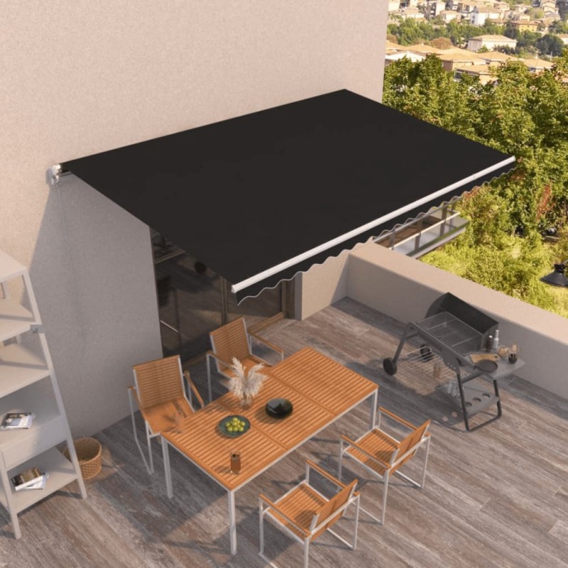 Tenda da Sole Retrattile Manuale 500x350 cm Antracite Tenda da Sole Retrattile Manuale 500x350 cm Antracite