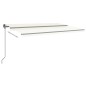 Tenda Automatica con Sensore Vento e LED 5x3 m Crema Tenda Automatica con Sensore Vento e LED 5x3 m Crema