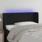 Testiera a LED Nera 83x16x78/88 cm in Velluto Testiera a LED Nera 83x16x78/88 cm in Velluto