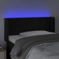 Testiera a LED Nera 83x16x78/88 cm in Velluto Testiera a LED Nera 83x16x78/88 cm in Velluto