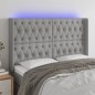 Testiera a LED Grigio Chiaro 163x16x118/128 cm in Tessuto Testiera a LED Grigio Chiaro 163x16x118/128 cm in Tessuto