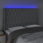 Testiera a LED Grigio Chiaro 163x16x118/128 cm in Tessuto Testiera a LED Grigio Chiaro 163x16x118/128 cm in Tessuto