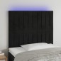 Testiera a LED nero 90x5x118/128 cm in Velluto Testiera a LED nero 90x5x118/128 cm in Velluto