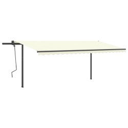 Tenda da Sole Retrattile Automatica con Pali 5x3,5 m Crema