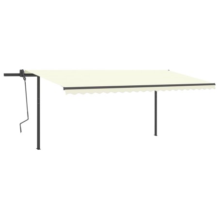 Tenda da Sole Retrattile Automatica con Pali 5x3,5 m Crema