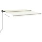 Tenda da Sole Retrattile Automatica con Pali 5x3,5 m Crema Tenda da Sole Retrattile Automatica con Pali 5x3,5 m Crema