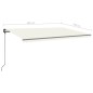 Tenda da Sole Retrattile Automatica con Pali 5x3,5 m Crema Tenda da Sole Retrattile Automatica con Pali 5x3,5 m Crema