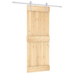 vidaXL Porta Scorrevole con Set Hardware 80x210 cm Legno Massello Pino