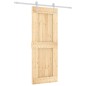 vidaXL Porta Scorrevole con Set Hardware 80x210 cm Legno Massello Pino vidaXL Porta Scorrevole con Set Hardware 80x210 cm Legno Massello Pino