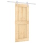 vidaXL Porta Scorrevole con Set Hardware 85x210 cm Legno Massello Pino