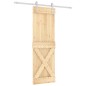 vidaXL Porta Scorrevole con Set Hardware 70x210 cm Legno Massello Pino vidaXL Porta Scorrevole con Set Hardware 70x210 cm Legno Massello Pino