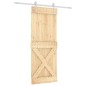 vidaXL Porta Scorrevole con Set Hardware 80x210 cm Legno Massello Pino vidaXL Porta Scorrevole con Set Hardware 80x210 cm Legno Massello Pino