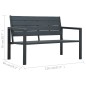 vidaXL Panchina da Giardino 120 cm in HDPE Grigia Aspetto Legno vidaXL Panchina da Giardino 120 cm in HDPE Grigia Aspetto Legno