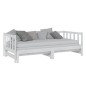 vidaXL Dormeuse Estraibile Bianca in Massello di Pino 2x(90x200) cm