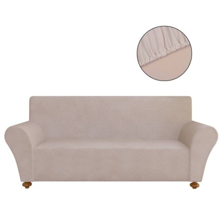 vidaXL Copridivano elastico fodera beige in poliestere jersey