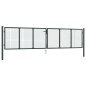vidaXL Cancello per Giardino in Acciaio Zincato 400x125cm Grigio vidaXL Cancello per Giardino in Acciaio Zincato 400x125cm Grigio