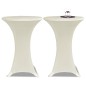 Copritavolo ?80 cm Crema Tessuto elasticizzato 2 pezzi Copritavolo ?80 cm Crema Tessuto elasticizzato 2 pezzi