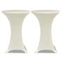 Copritavolo ?80 cm Crema Tessuto elasticizzato 2 pezzi Copritavolo ?80 cm Crema Tessuto elasticizzato 2 pezzi