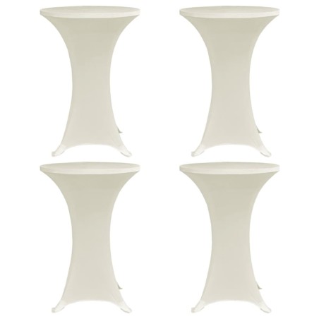 vidaXL Coperture Verticali per Tavolo 4 pz Ø60 cm Crema Elastico