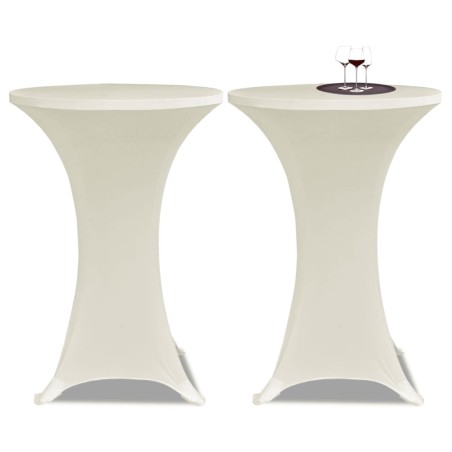 vidaXL Coperture Verticali per Tavolo 4 pz Ø80 cm Crema Elastico