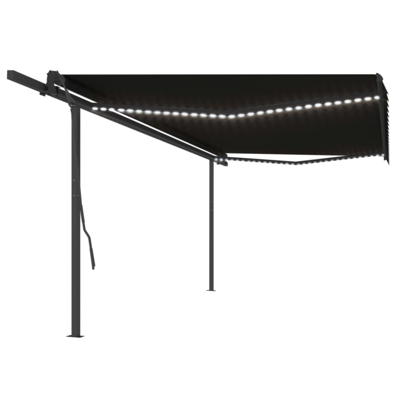 Tenda Automatica con Sensore Vento e LED 5x3,5 m Antracite Tenda Automatica con Sensore Vento e LED 5x3,5 m Antracite