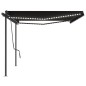 Tenda Automatica con Sensore Vento e LED 5x3,5 m Antracite Tenda Automatica con Sensore Vento e LED 5x3,5 m Antracite
