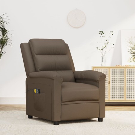 vidaXL Poltrona Massaggiante Elettrica Grigio Similpelle