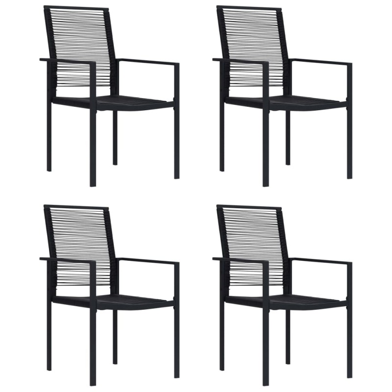 Sedie da Giardino 4 pz in Rattan Nero Sedie da Giardino 4 pz in Rattan Nero