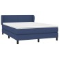 vidaXL Giroletto a Molle con Materasso Blu 140x190 cm in Tessuto