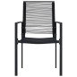 Sedie da Giardino 4 pz in Rattan Nero Sedie da Giardino 4 pz in Rattan Nero