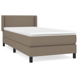 vidaXL Giroletto a Molle con Materasso Tortora 90x190 cm in Tessuto