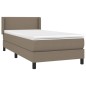 vidaXL Giroletto a Molle con Materasso Tortora 90x190 cm in Tessuto