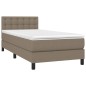 vidaXL Letto a Molle con Materasso e LED Tortora 90x190 cm in Tessuto vidaXL Letto a Molle con Materasso e LED Tortora 90x190 cm in Tessuto