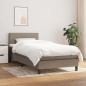 vidaXL Giroletto a Molle con Materasso Tortora 90x190 cm in Tessuto