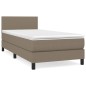 vidaXL Giroletto a Molle con Materasso Tortora 90x190 cm in Tessuto